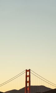 Превью обои мост, горы, минимализм, архитектура