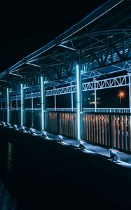 Превью обои мост, харбор-бридж, вьетнам, ночь