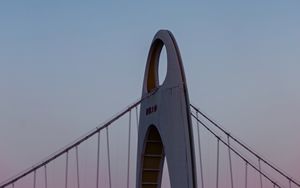 Превью обои мост, конструкция, архитектура, сумерки, луна
