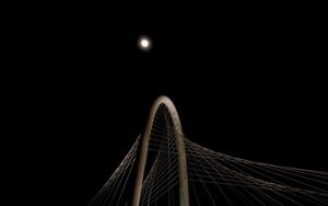 Превью обои мост, конструкция, луна, темнота, архитектура