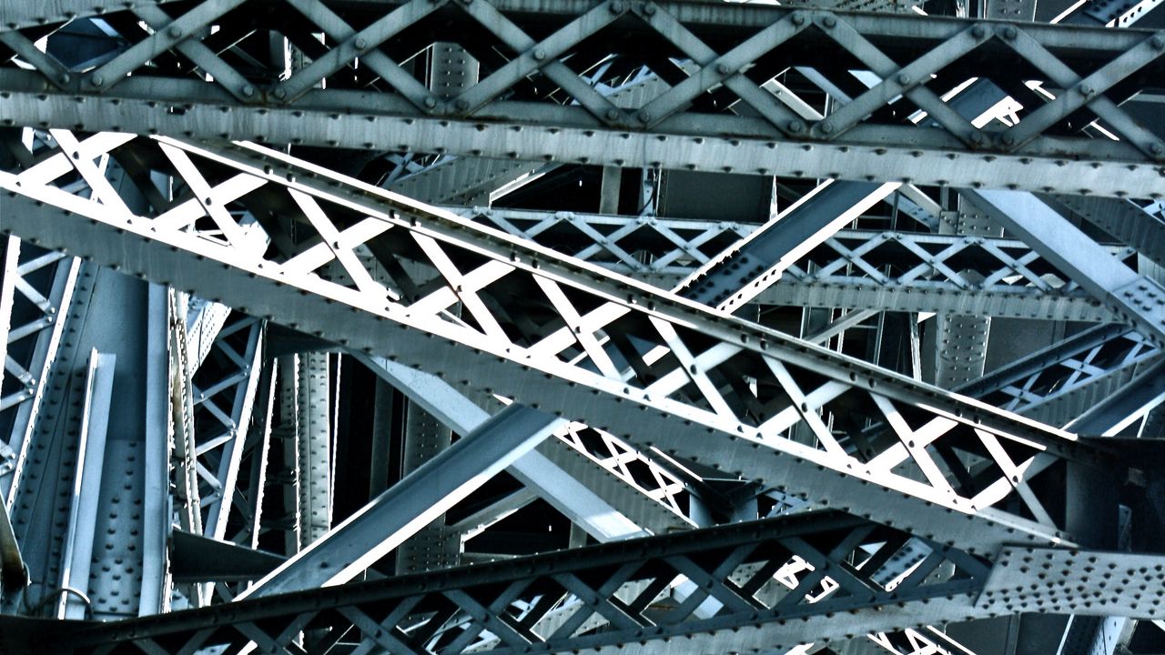 Обои мост, конструкция, металл, вид снизу