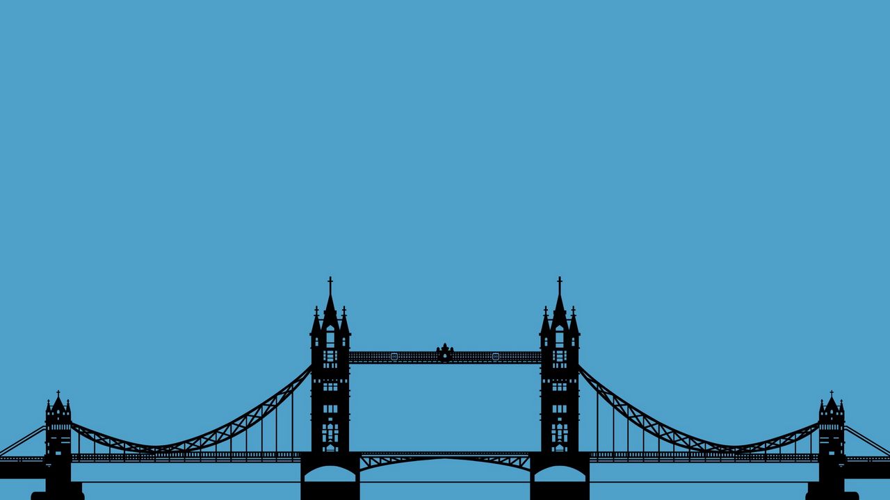 Обои мост, лондон, графика, минимализм