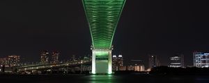 Превью обои мост, ночной город, токио, япония