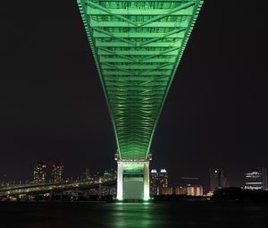 Превью обои мост, ночной город, токио, япония