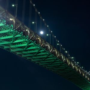 Превью обои мост, подсветка, конструкция, металлический, архитектура