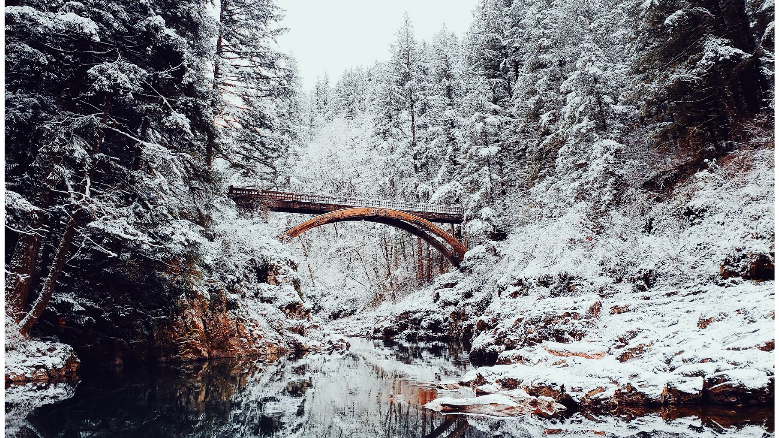 мост снег