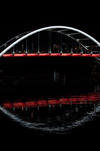 Превью обои мост, свечение, вода, темный