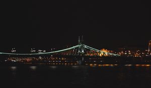 Превью обои мост свободы, мост, огни, река, будапешт, венгрия, ночь