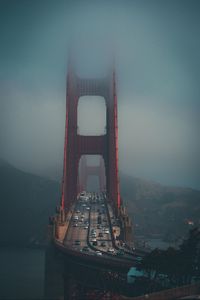 Превью обои мост, туман, город, движение