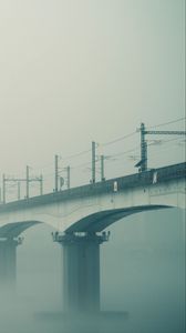 Превью обои мост, туман, небо
