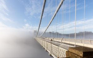 Превью обои мост, туман, светлый