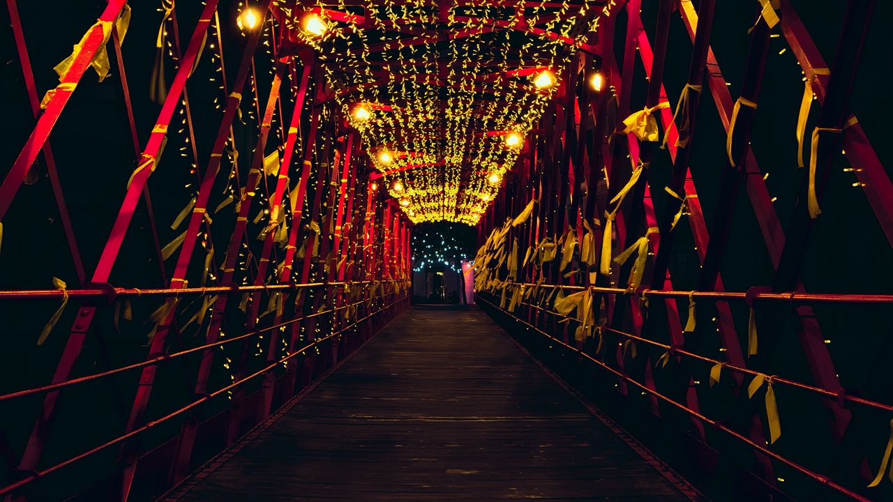Обои мост, украшение, освещение