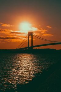 Превью обои мост, закат, море