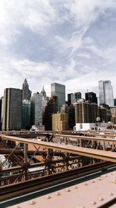 Превью обои мост, здания, город, архитектура, мегаполис, нью-йорк