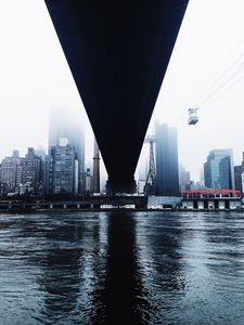 Превью обои мост, здания, река, город, нью-йорк, сша