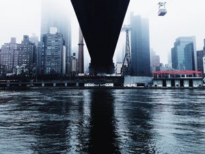 Превью обои мост, здания, река, город, нью-йорк, сша