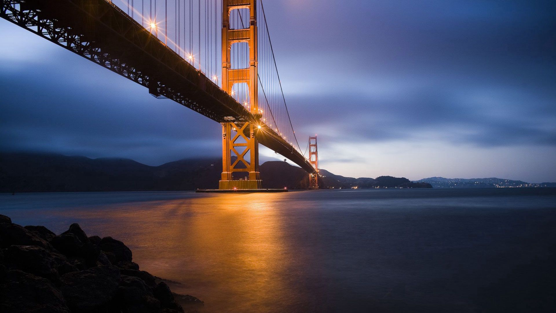 Скачать 1920x1080 мост золотые ворота, golden gate bridge, пейзаж,  сан-франциско, калифорния, сша обои, картинки full hd, hdtv, fhd, 1080p