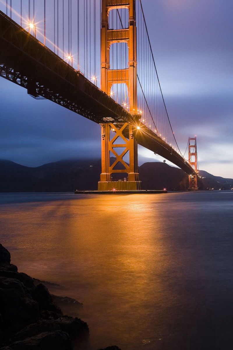 Скачать 800x1200 мост золотые ворота, golden gate bridge, пейзаж,  сан-франциско, калифорния, сша обои, картинки iphone 4s/4 for parallax