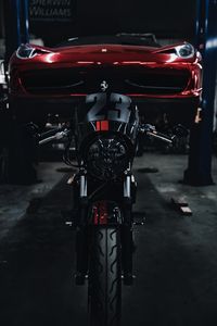 Превью обои мотоцикл, байк, автомобиль, черный, красный