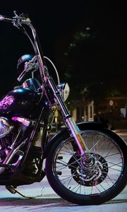 Превью обои мотоцикл, байк, черный, фиолетовый