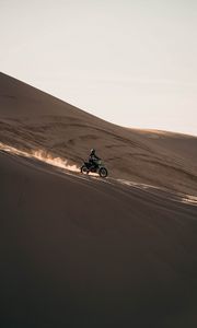 Превью обои мотоцикл, байк, мотоциклист, ралли, пустыня