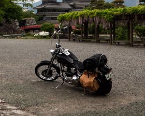 Превью обои мотоцикл, байк, пагода