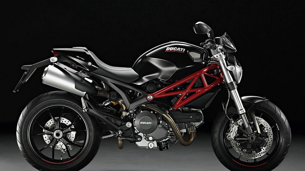 Обои мотоцикл, ducati monster, чёрный, байк