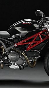 Превью обои мотоцикл, ducati monster, чёрный, байк