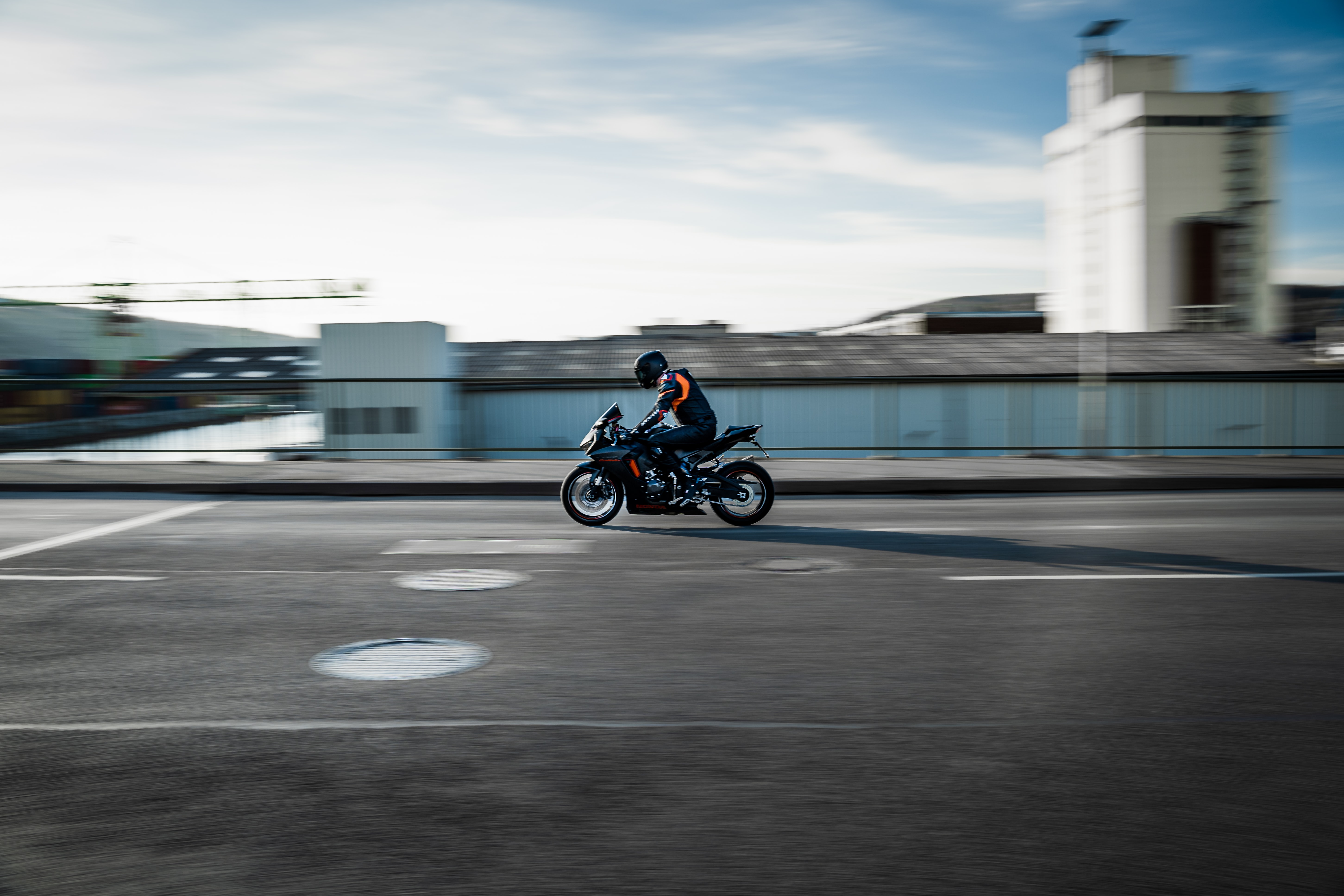 Speeding motorcycle. 4k Wallpaper 4096x2160.