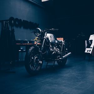 Превью обои мотоцикл, ретро, фара