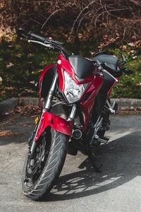 Превью обои мотоцикл, вид спереди, красный, колесо
