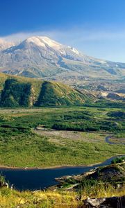 Превью обои mount st helens, вашингтон, долина, горы