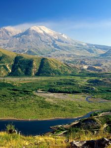 Превью обои mount st helens, вашингтон, долина, горы