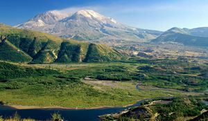 Превью обои mount st helens, вашингтон, долина, горы