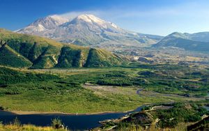 Превью обои mount st helens, вашингтон, долина, горы