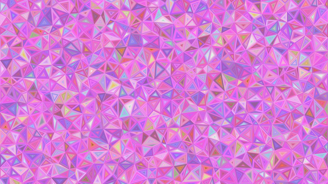 Обои мозаика, треугольники, розовый, хаотичный