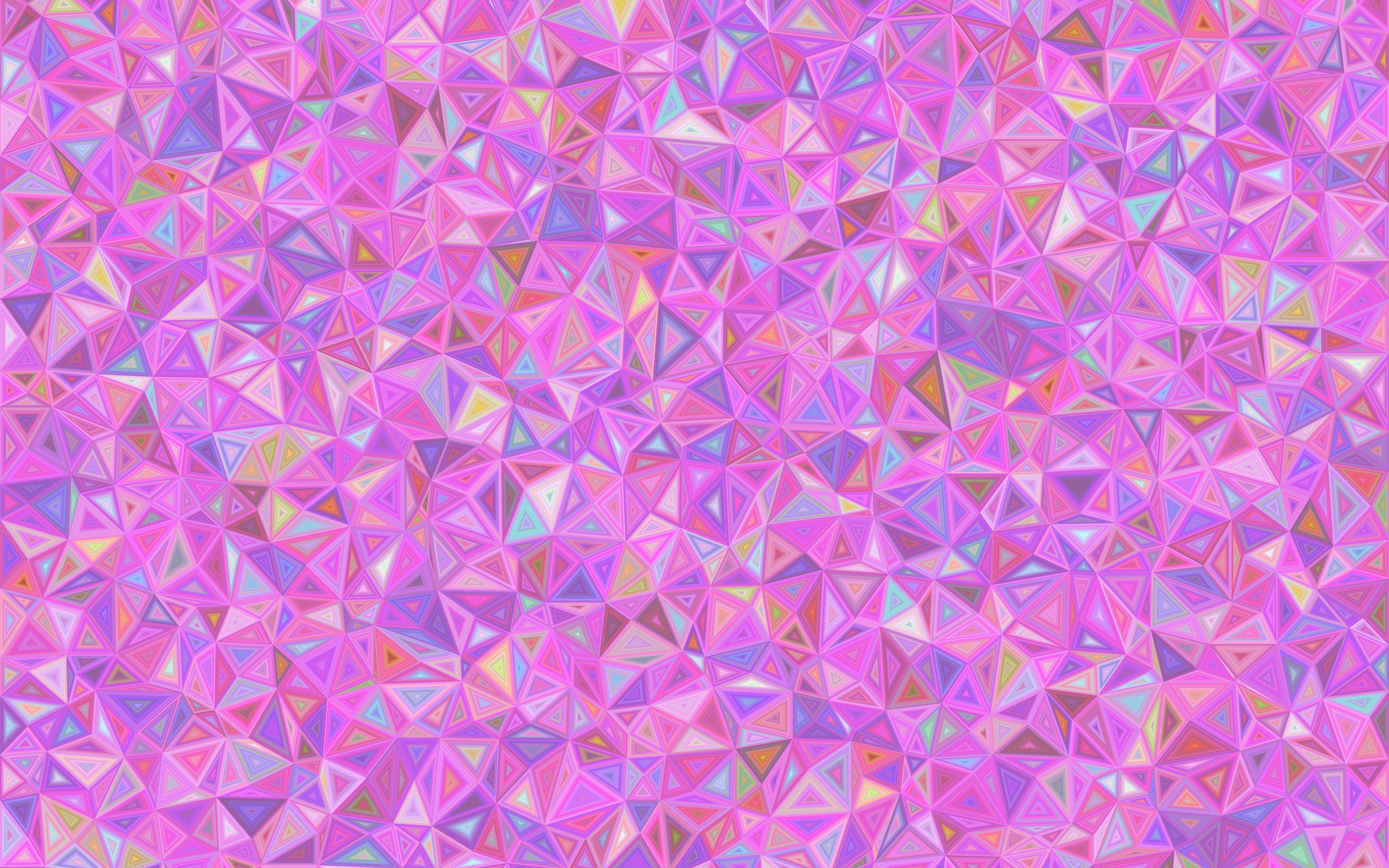 3840x2400 мозаика, треугольники, розовый, хаотичный обои 4k ultra hd 16:10.