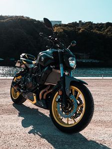 Превью обои mt07 fz07 yamaha, yamaha, мотоцикл, байк