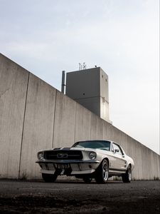 Превью обои mustang, автомобиль, ретро, винтаж, вид спереди