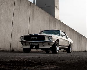 Превью обои mustang, автомобиль, ретро, винтаж, вид спереди