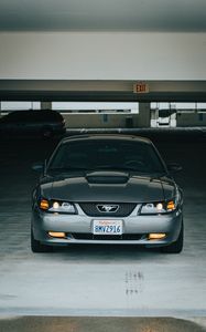 Превью обои mustang, машина, вид спереди