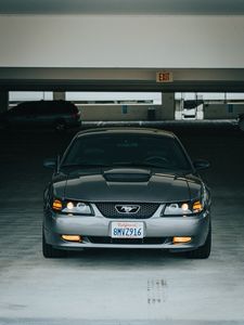 Превью обои mustang, машина, вид спереди