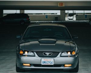 Превью обои mustang, машина, вид спереди