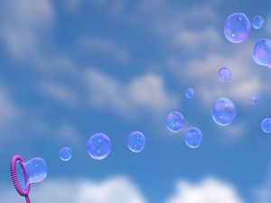 Превью обои мыльные пузыри, небо, форма