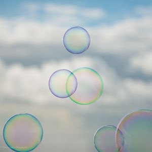 Превью обои мыльные пузыри, пузыри, облака, макро