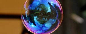 Превью обои мыльный пузырь, красочный, шар, отражение