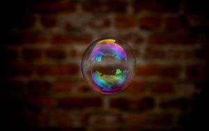 Превью обои мыльный пузырь, пузырь, отражение, прозрачный, переливающийся