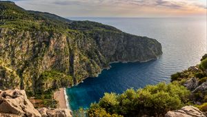 Превью обои мыс, море, скала, природа