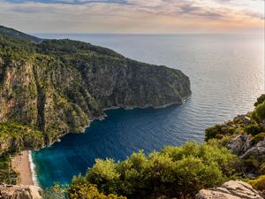Превью обои мыс, море, скала, природа