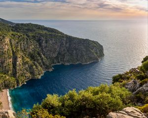 Превью обои мыс, море, скала, природа